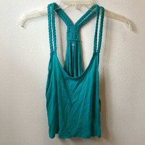 Green tank top with braided straps